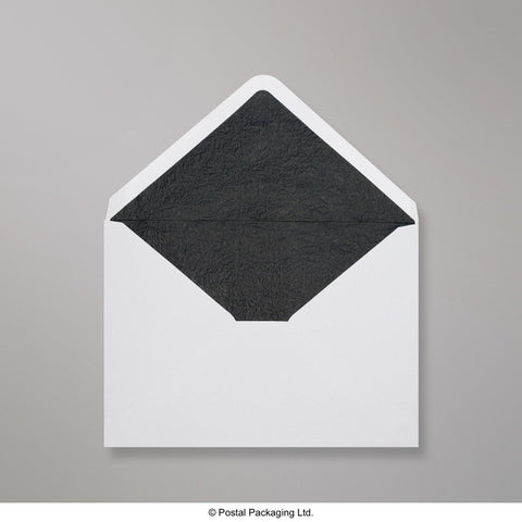 TLC6B - W - White & Black Fancy Paper Lined Envelopes - Lined Envelopes